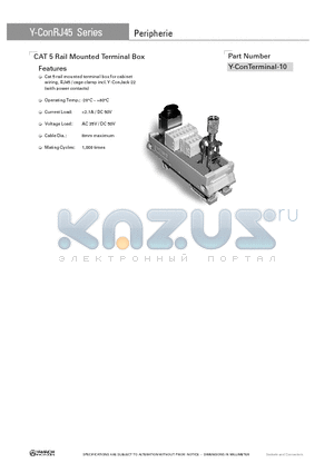 Y-CONTERMINAL-10 datasheet - CAT 5 Rail Mounted Terminal Box