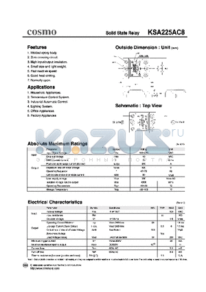 KSA225AC8 datasheet - Solid State Relay