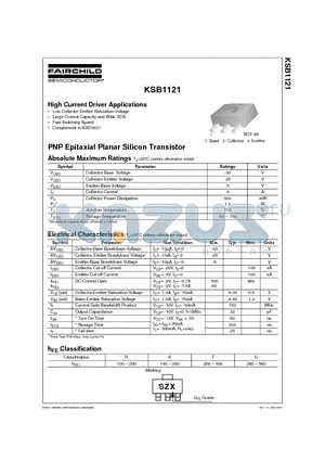 KSB1121 datasheet - High Current Driver Applications