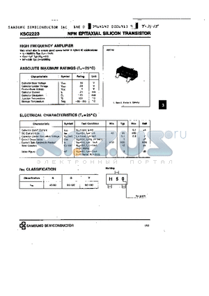 KSC2223 datasheet - NPN(HIGH FREQUENCY AMPLIFIER)
