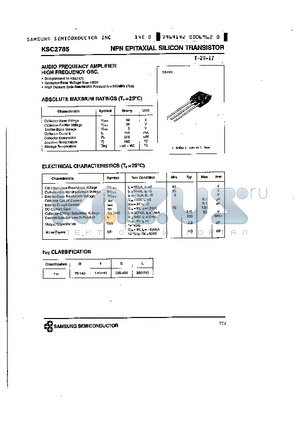 KSC2785 datasheet - NPN (AUDIO FREQUENCY AMPLIFIER)