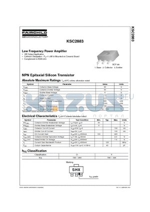 KSC2883 datasheet - Low Frequency Power Amplifier