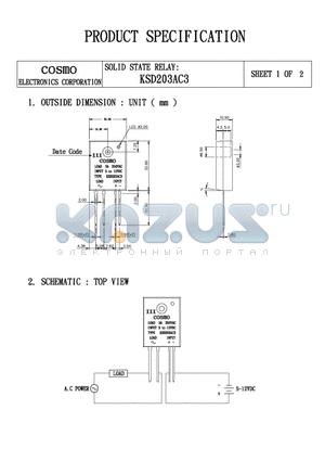 KSD203AC3 datasheet - SOLID STATE RELAY