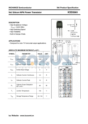 KSD5061 datasheet - isc Silicon NPN Power Transistor