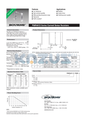 PWR4413DR050J datasheet - Current Sense Resistors
