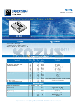 PX-2600-NEP-BB datasheet - Crystal Oscillator