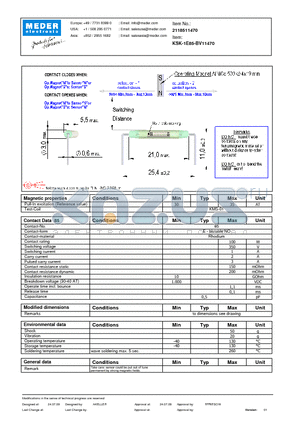 KSK-1E85-BV11470 datasheet - KSK Reed Switch