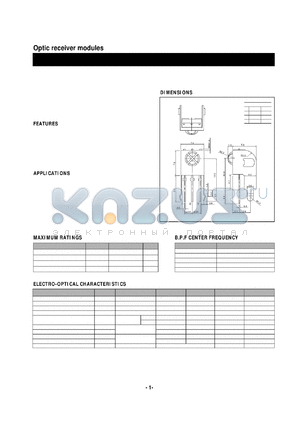 KSM-605SP datasheet - Optic receiver modules