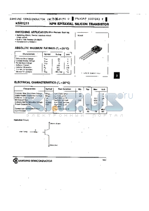 KSR1211 datasheet - NPN (SWITCHING APPLICATION)