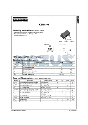 KSR1101 datasheet - Switching Application