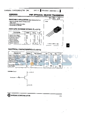KSR2009 datasheet - PNP (SWITCHING APPLICATION)