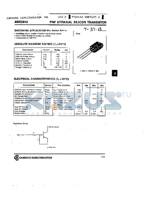 KSR2013 datasheet - PNP (SWITCHING APPLICATION)