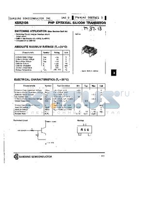 KSR2106 datasheet - PNP (SWITCHING APPLICATION)