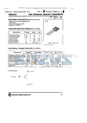 KSR2212 datasheet - PNP (SWITCHING APPLICATION)