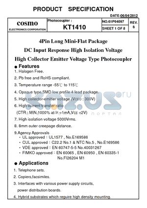 KT1410 datasheet - Pb free and RoHS compliant