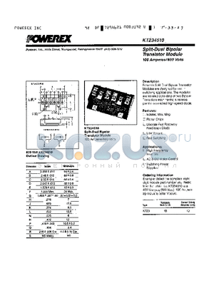 KT234510 datasheet - Split-Dual Bipolar Power Module (100 Amperes/600 Volts)