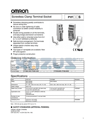 PYDM-08SB datasheet - Screwless Clamp Terminal Socket