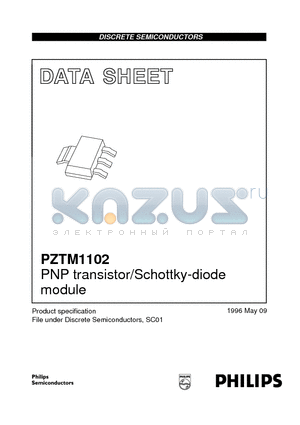 PZTM1102 datasheet - PNP transistor/Schottky-diode module