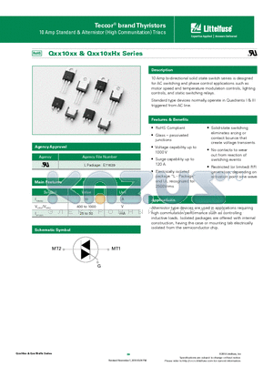 QXX10L4 datasheet - 10 Amp bi-directional solid state switch series is designed for AC switching