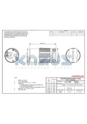 Q-712-BW datasheet - NEMA 5-15R STRAIGHT BLADE DEVICE