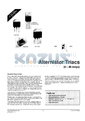 Q2015L6 datasheet - Alternistor Triacs