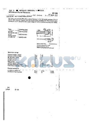 Q62702-D401 datasheet - NPN SILICON PLANAR TRANSISTOR