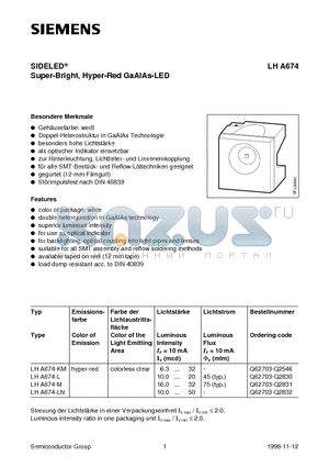 Q62703-Q2546 datasheet - SIDELED Super-Bright, Hyper-Red GaAIAs-LED
