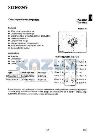 Q67000-A1033 datasheet - QUAD OPERATIONAL AMPLIFIERS