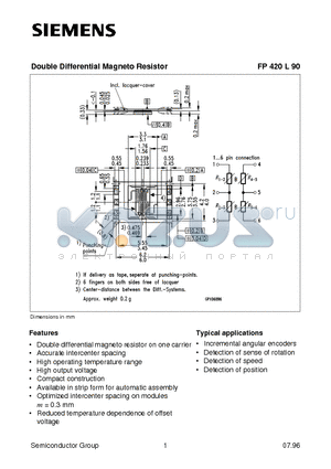 Q65420-L0090E001 datasheet - Double Differential Magneto Resistor