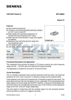 Q67000-A5152 datasheet - VHF/UHF-Tuner IC