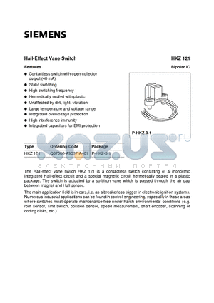 Q67000-A9097-A401 datasheet - Hall-Effect Vane Switch