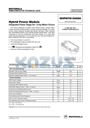 MHPM7B15A60A datasheet - Hybrid Power Module