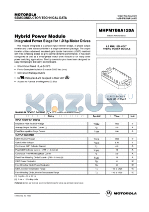 MHPM7B8A120A datasheet - Hybrid Power Module