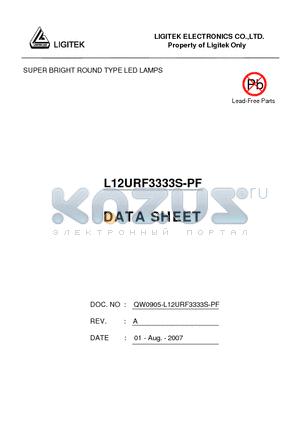 L12URF3333S-PF datasheet - SUPER BRIGHT ROUND TYPE LED LAMPS