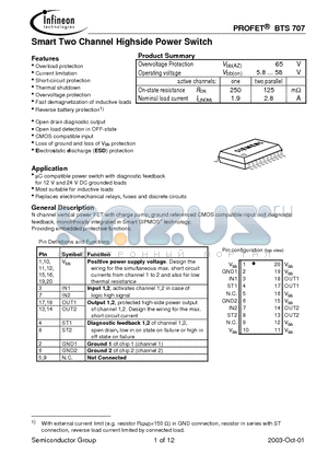Q67060-S7010-A2 datasheet - Smart Two Channel Highside Power Switch