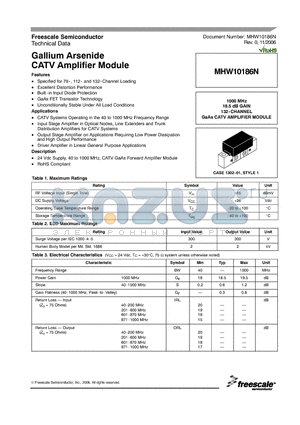 MHW10186N datasheet - Gallium Arsenide  CATV Amplifier Module