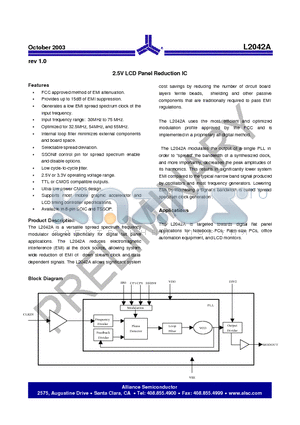 L2042A-08SR datasheet - 2.5V LCD Panel Reduction IC