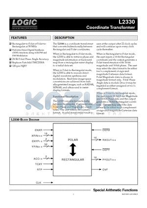 L2330QC25 datasheet - Coordinate Transformer