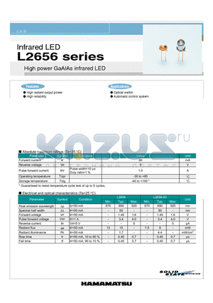 L2656-03 datasheet - High power GaAIAs infrared LED