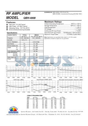 QBH-4008 datasheet - RF AMPLIFIER