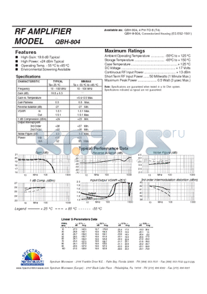 QBH-804 datasheet - RF AMPLIFIER