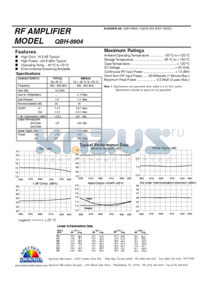 QBH-8904 datasheet - RF AMPLIFIER