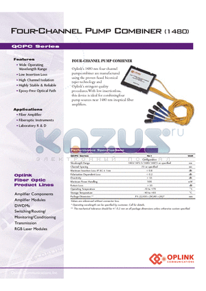 QCPC14AB094 datasheet - Four-Channel Pump Combiner