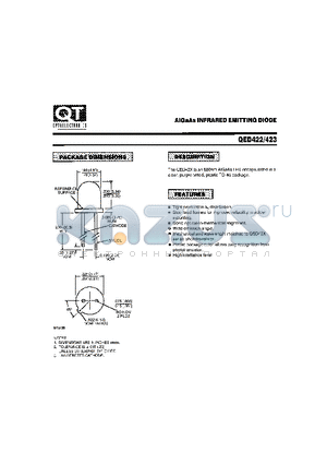 QED423 datasheet - AIGAAS INFRARED EMITTING DIODE