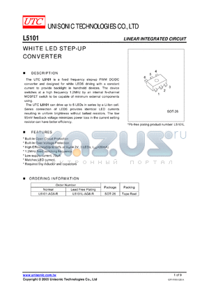 L5101 datasheet - WHITE LED STEP-UP CONVERTER