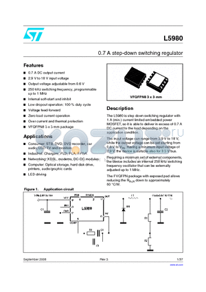 L5980_08 datasheet - 0.7 A step-down switching regulator