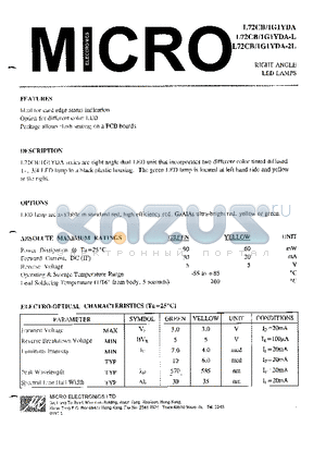 L72CB-1G1YDA-2L datasheet - RIGHT ANGLE LED LAMPS