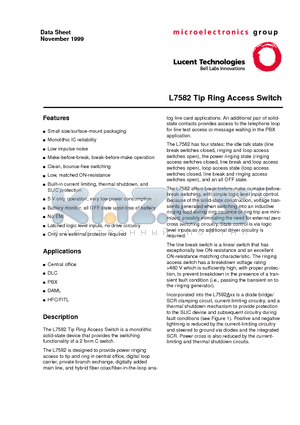 L7582 datasheet - Tip Ring Access Switch