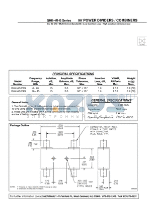 QHK-4R-23G datasheet - 90 POWER DIVIDERS / COMBINERS