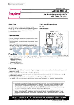 L88R05 datasheet - 5 V, 1 A Voltage-regulator ICs with Reset Function